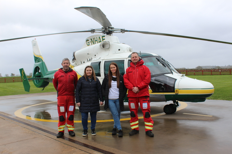 Pilot Phil Lambert, Kimberley Frazer, Julia Richardson, paramedic Andy Dalton