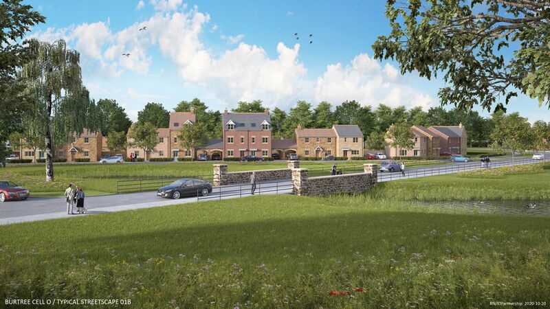 A CGI of the proposed garden village 