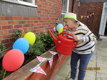 Resident Sheila Smith enjoys the St Mark's festivities