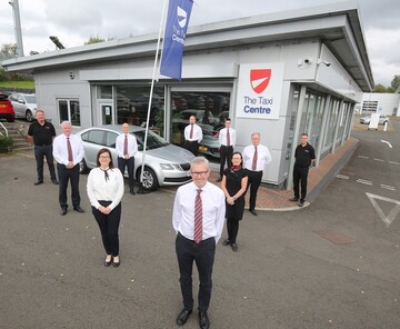 Steve Dunn, general manager at The Taxi Centre (front) with some of the team 