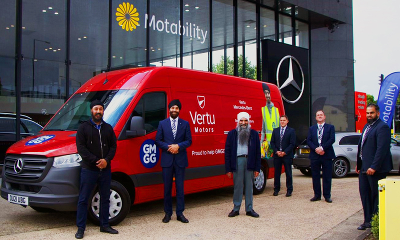 (l to r) Sukh Dhillon of GMGG, Raj Singh Virdee - head of business at Vertu Mercedes-Benz of Slough, Jaswinder Singh of GMGG, Phil Smith - used car manager at Vertu Mercedes-Benz of Slough, Phil James - general sales manager at Vertu Mercedes-Benz of Slou