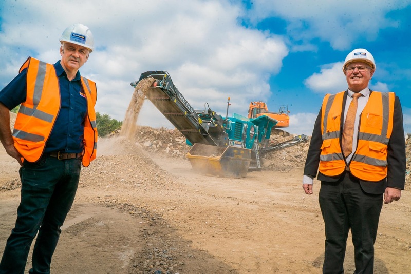 L-R: Scott Bros directors Peter Scott and Bob Borthwick with the new £300,000 crushing machine