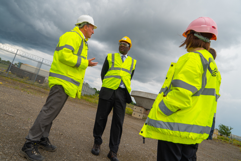 Photo caption: Bill Scott OBE (left) and Business Secretary Kwasi Kwarteng (right) during the tour of Wilton’s 112-acre facility
