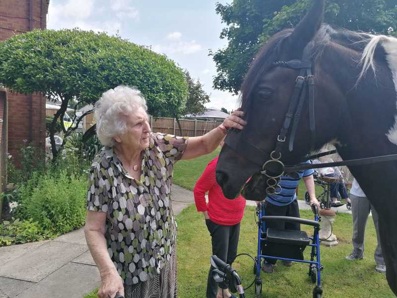 Residents at the home enjoyed meeting Splodge