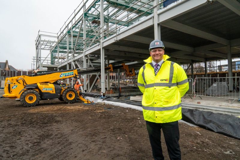 Lee Powell, Divisional Manager of GMI Construction, pictured during the construction of the DWP building in South Shields