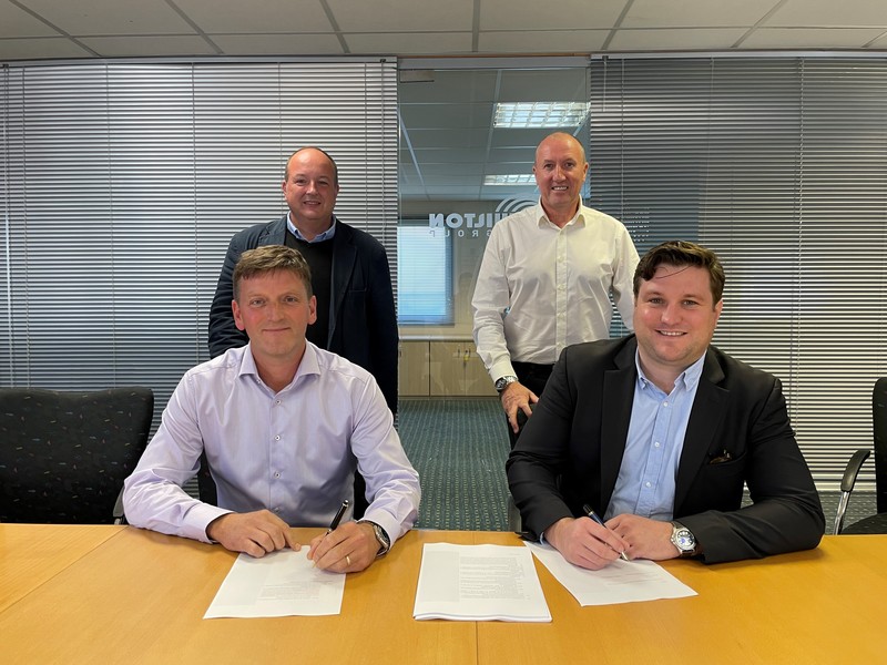 Back row left to right: John Clipsham, Chief Commercial Officer, Protium and Bill Scott, CEO Wilton Universal Group. Front row left to right Steven Pearson, Managing Director Wilton Universal Group and Jack Eastwood, Chief Operations Officer, Protium