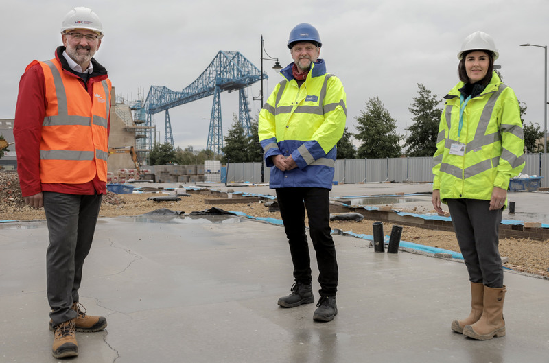 Beyond Housing Senior Project Manager Louise Bentley (right) pictured on the newly started Middlehaven BOHO village site with (from left).Middlesbrough Development Company MD Tony Dodds and Bright Ideas Consulting & Development MD Martin Hawthorne.