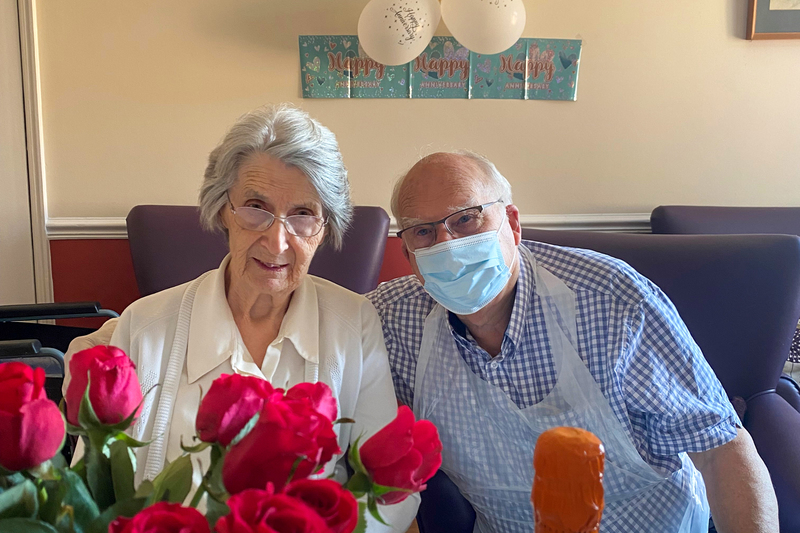 John and Sheila Chilvers celebrating their 65th wedding anniversary