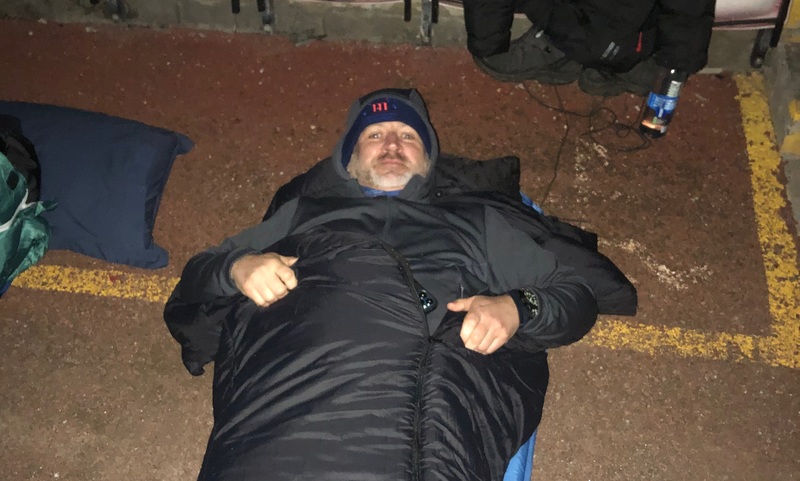 Steven Dunn takes part in the CEO Sleepout