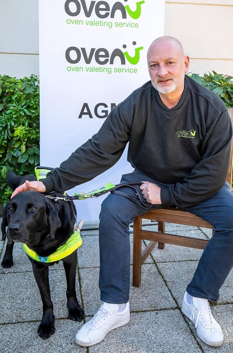 Richard Winter of Ovenu Wakefield with guide dog Yoko