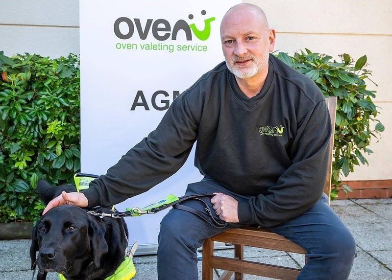 Richard Winter of Ovenu Wakefield with guide dog Yoko