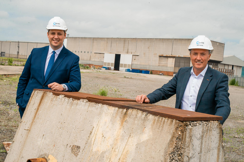 Tees Valley Mayor, Ben Houchen (left) and Bill Scott OBE (right) on the Haverton Hill site