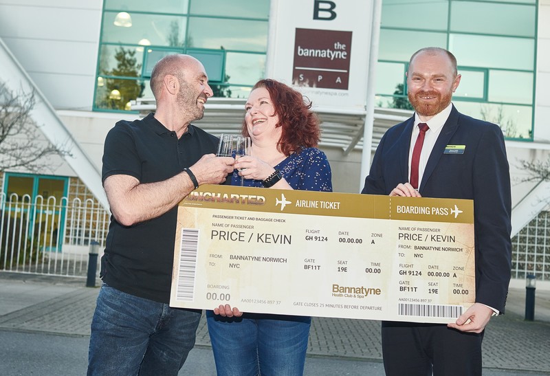 Left to right: Kevin Price with his partner Claire Aldus with General Manager Shaun Gable 