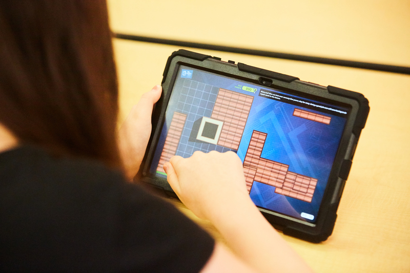 A pupil demonstrates one of Animmersion UK’s new mini-games for Skills Development Scotland
