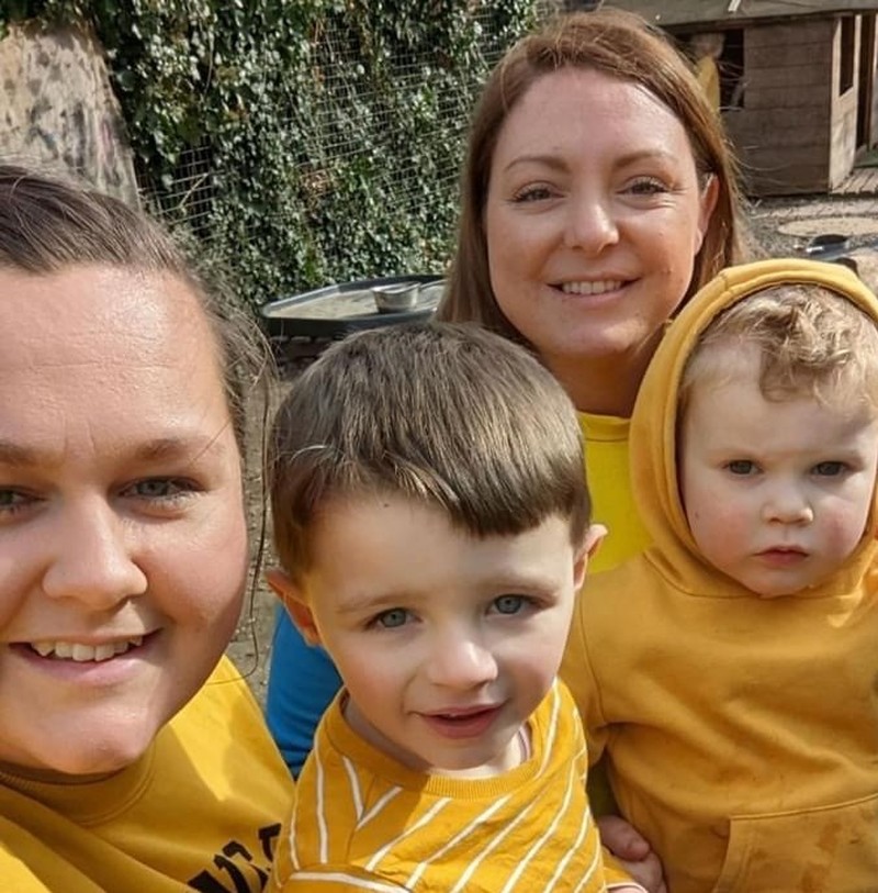 Rosedene staff and children wearing yellow