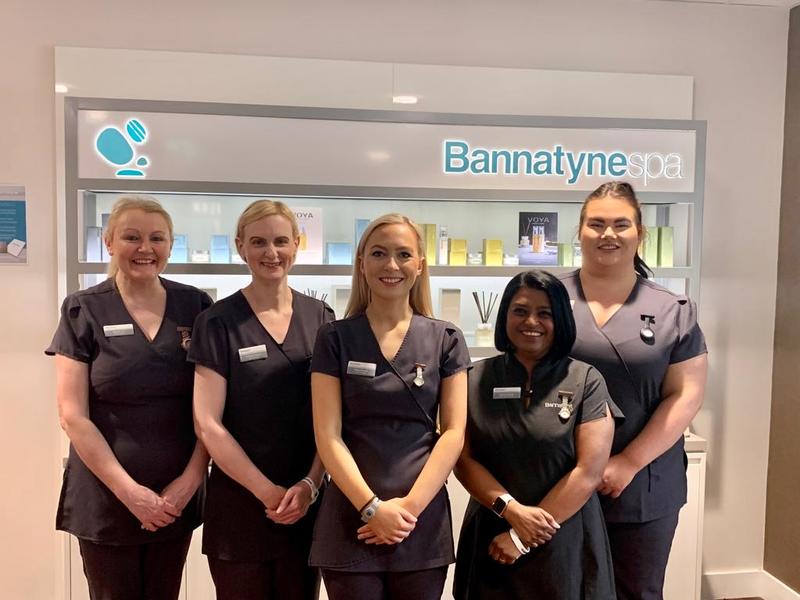 Left to right you have: Kate Kirwan, Adrianne Suarez, Chloe Roberts (Spa Manager), Shona Quigley (Senior Spa Therapist) & Zoe Campbell.