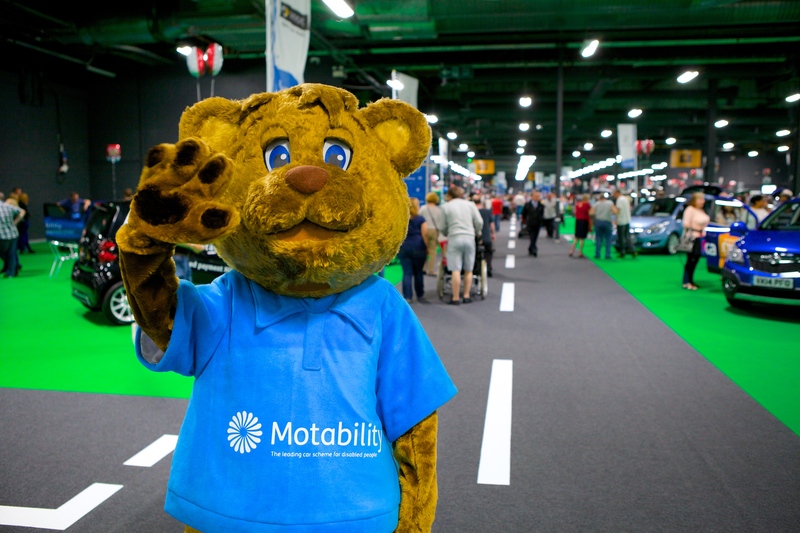 The Motability mascot, Billy the Bear at The Big Event 