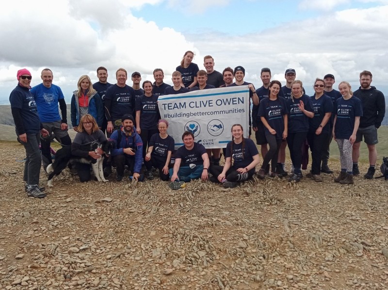 The Clive Owen team reach the summit of Helvellyn 
