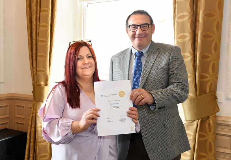 Karen Semple from Astune Rise Care Home and Operations Manager Steve Massey