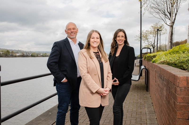 left to right Paul Blight, Emma Hutchinson and Tier One Capital Managing Director, Jess Swindells