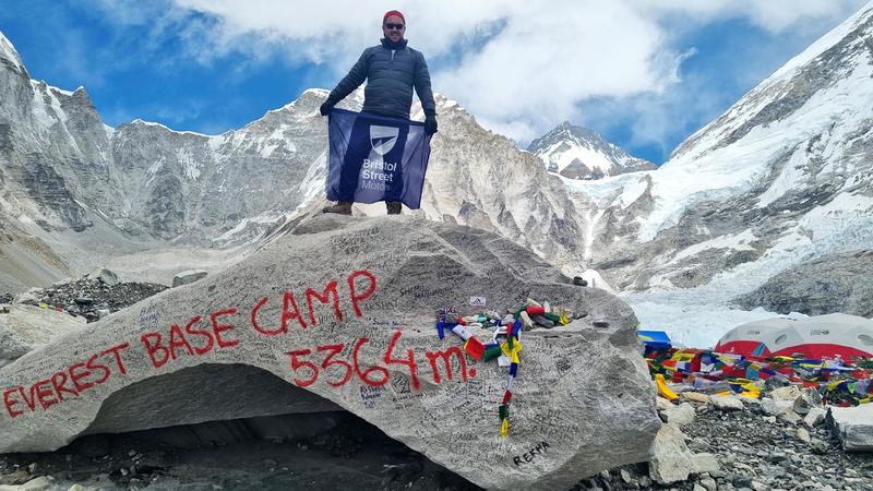 Joe Sharland at Everest Base Camp