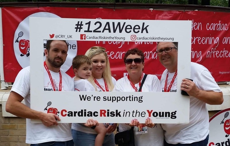 (L-R): Ryan, wife Danielle and son Archie, with Wendy and Leon Griffiths at a previous Heart of London Bridges Walk