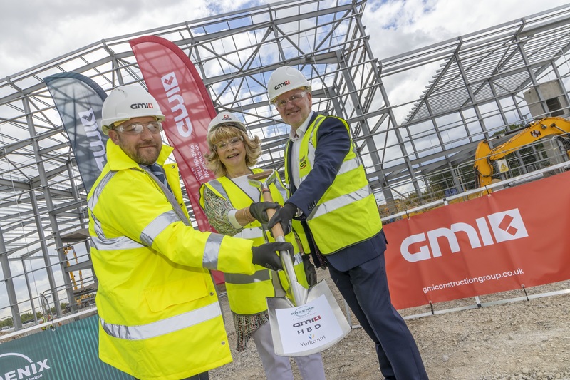 L-R: Martin Watson, GMI Construction Director, Wakefield council leader Denise Jeffery, and Steve Anderson, PHOENIX Group’s UK Group Managing Director  Notes to editor