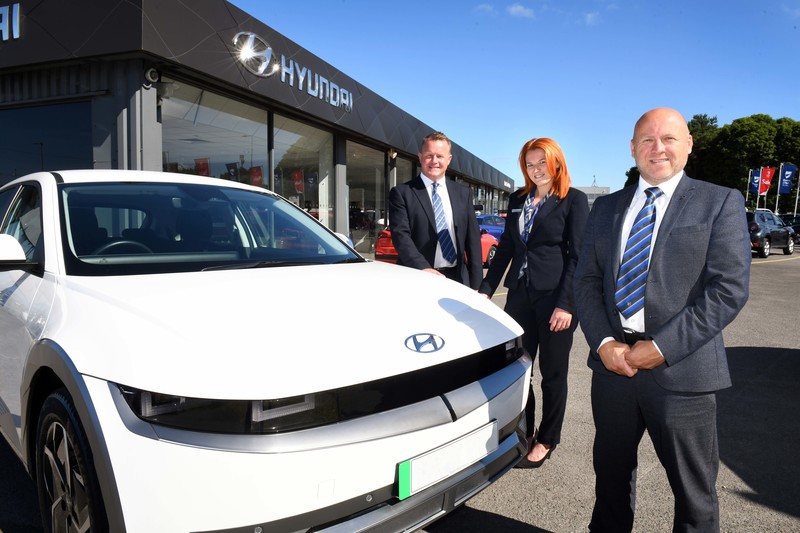 l - r General Manager John Curry, Service Manager Alison Hicks, Sales Manager Kevin Newell - Bristol Street Motors Peterlee Hyundai 