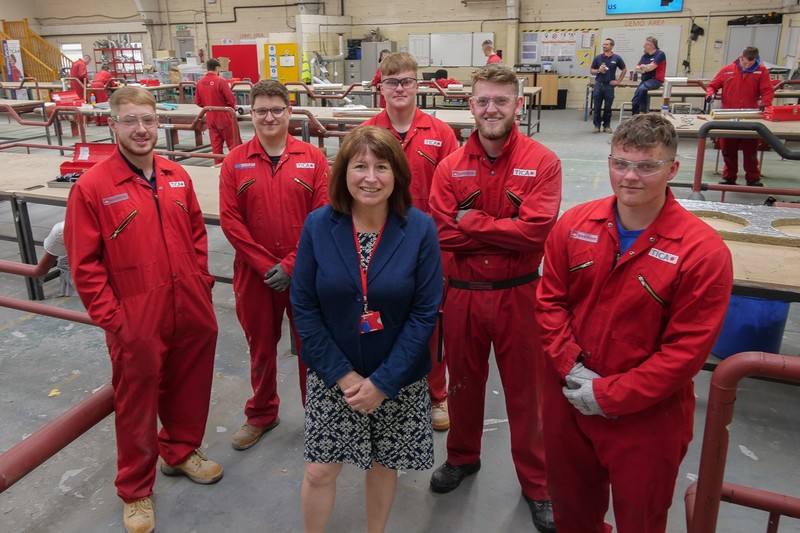 Marion Marsland with some of the apprentices undergoing training at TICA