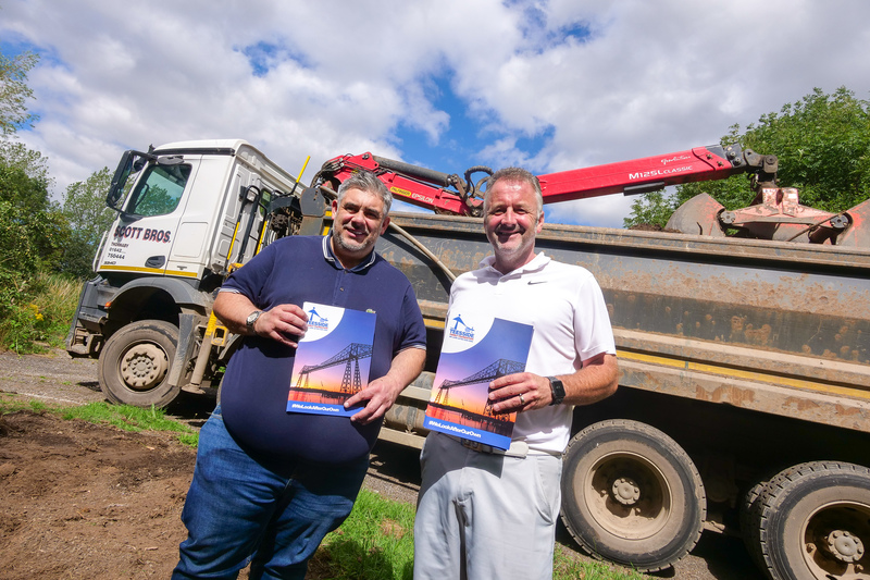 L-R: Tony Wedlake of Teesside Family Foundation on the community allotment site with Peter Scott of Scott Bros.