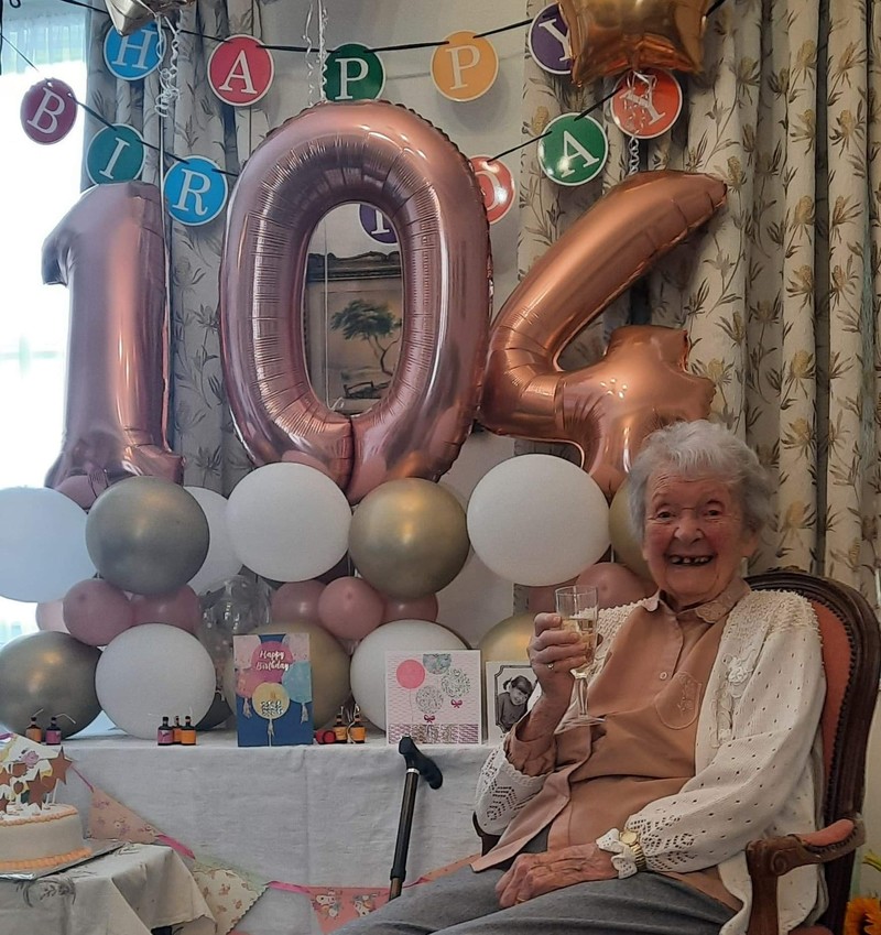 Muriel celebrating her birthday 