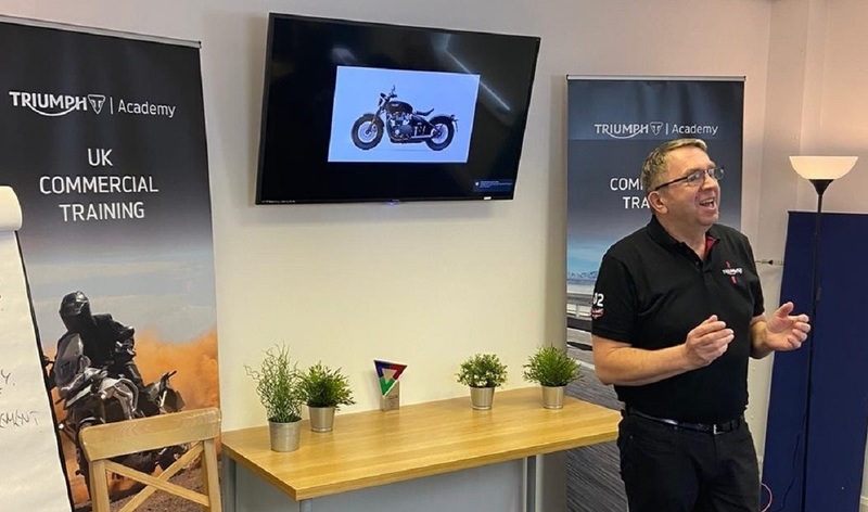  MotorVise head of training Steve Baker delivers a virtual session to Triumph Motorcycles