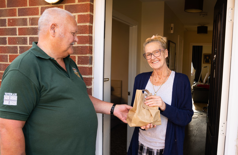 Age UK volunteer driver Kevin Phillips delivers meals to residents in Darlington & North Yorkshire 