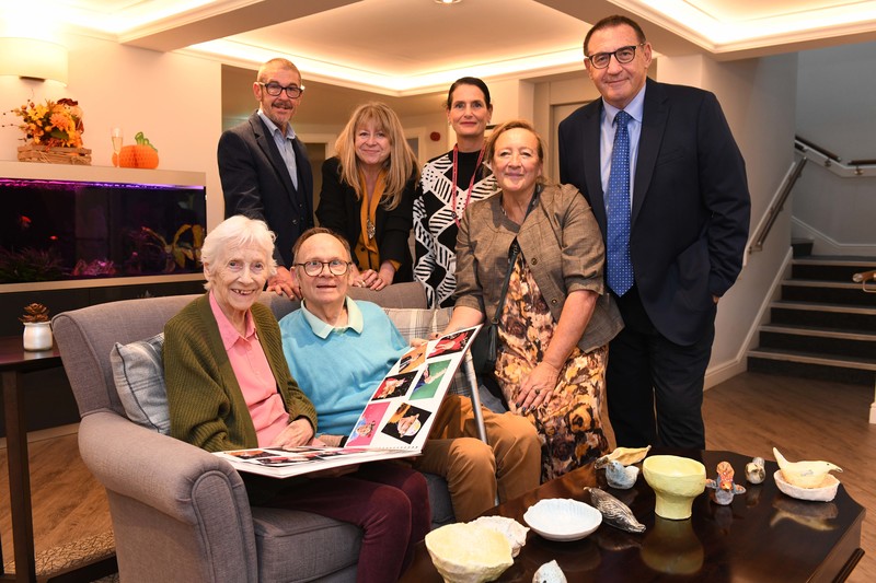 l - r Home manager Steve Robson, Cllr Karen Robinson Lord Mayor of Newcastle, Alison Flanaden Wood of Newcastle City Council, Sharon Bailey, Steve Massey operations manager with residents John Anderson and Lillian Murray 