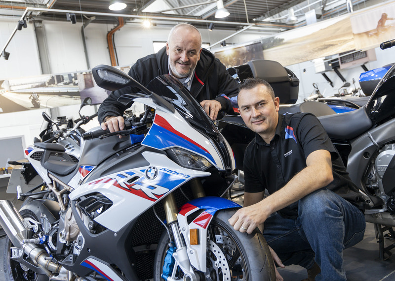 Mark Goode Brand Director Vertu Motorcycles with General Manager Andy Forrest