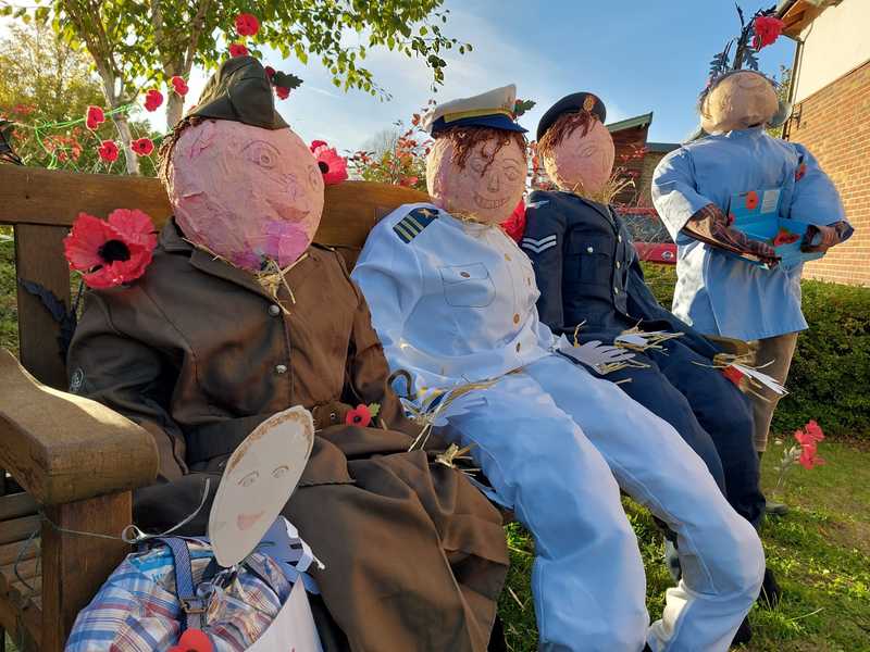 Lily House’s We Will Remember Them scarecrows won Larchwood Care’s scarecrow competition 2