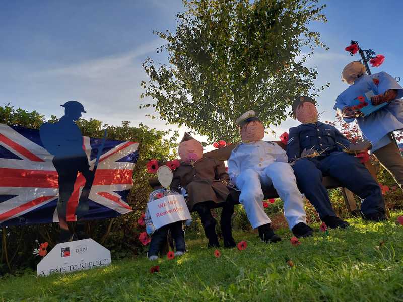 Lily House’s We Will Remember Them scarecrows won Larchwood Care’s scarecrow competition 1