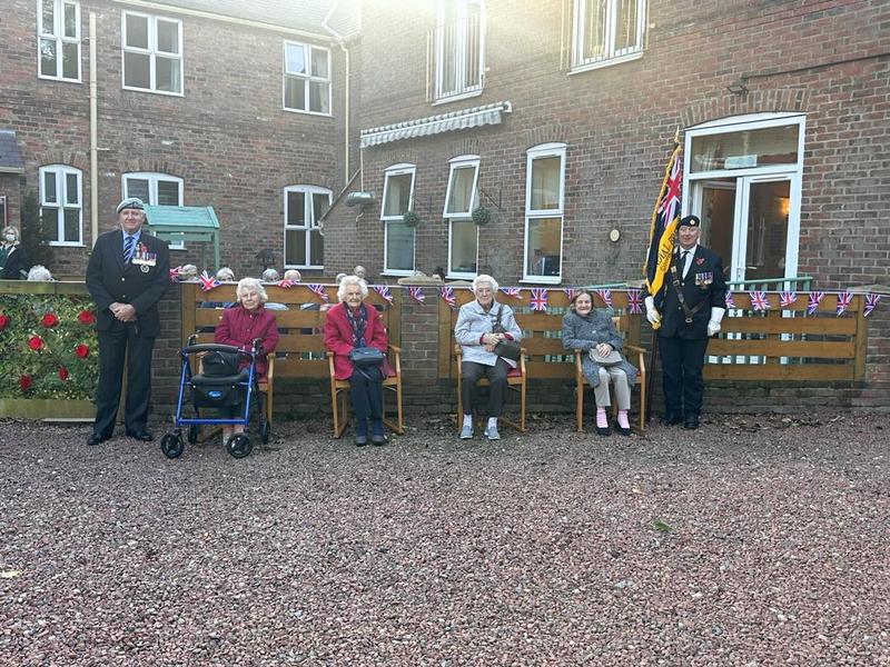 Residents with volunteers of the Royal British Legion 