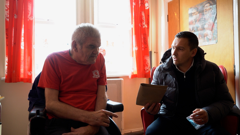 Paul Brown chats with Stewart Downing at Astune Rise