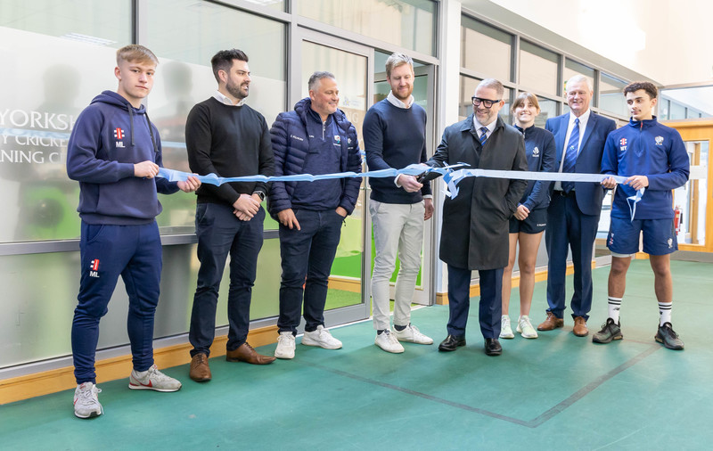 The new gym at the Headingley is opened by a group including Darren Gough, third from left, Yorkshire CCC's managing director and fifth from left Gary Tissiman Head of Business Vertu Leeds Volkswagen