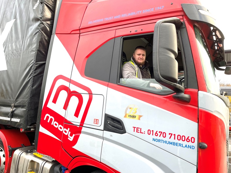 Steven Cartwright at the wheel of one of Moody Logistic’s new Iveco S-Way HGVs
