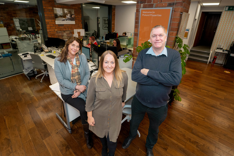  Left to right, director Catherine Coleman (left) operations director Sarah Powell and director Miles Pickard in the soon to be expanded Pickard Properties offices