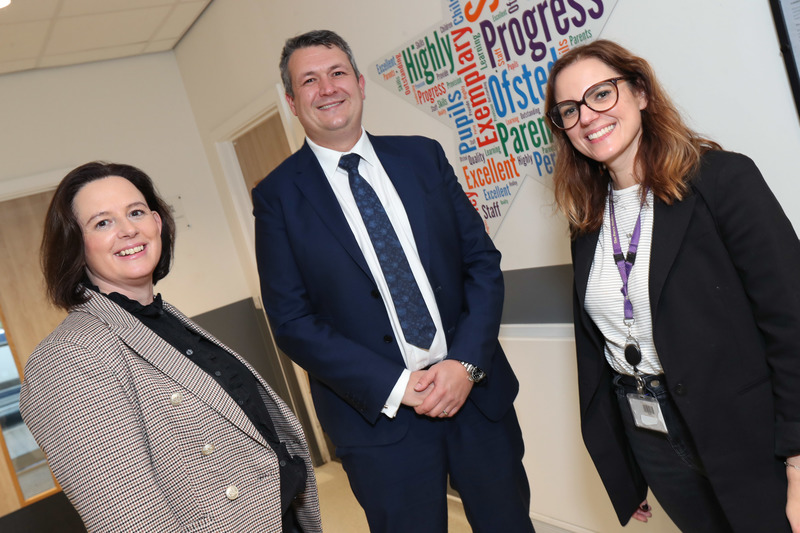 Kate Hellens, director at Hellens Group pictured with Carl Sobolewski, managing director at Barratt Homes, and Louise Horsefield, head of fundraising and engagement at the Percy Hedley Foundation