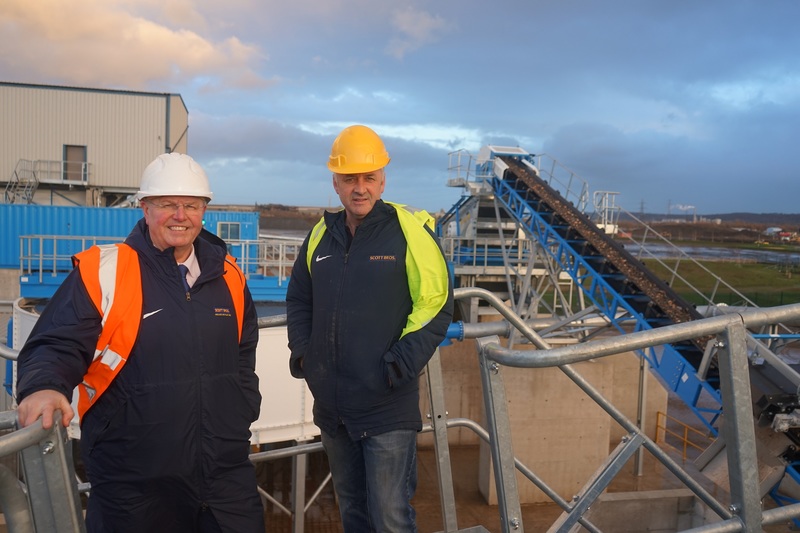 L-R: Bob Borthwick and Peter Scott reveal Scott Bros’ new £4m wash plant