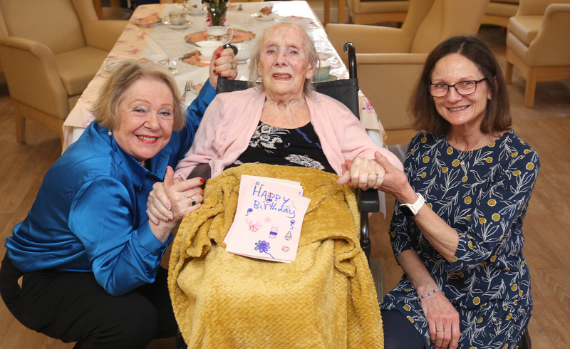 Sandra Cutter with her mother Lily Hale and Lily House manager Kerry Clifton