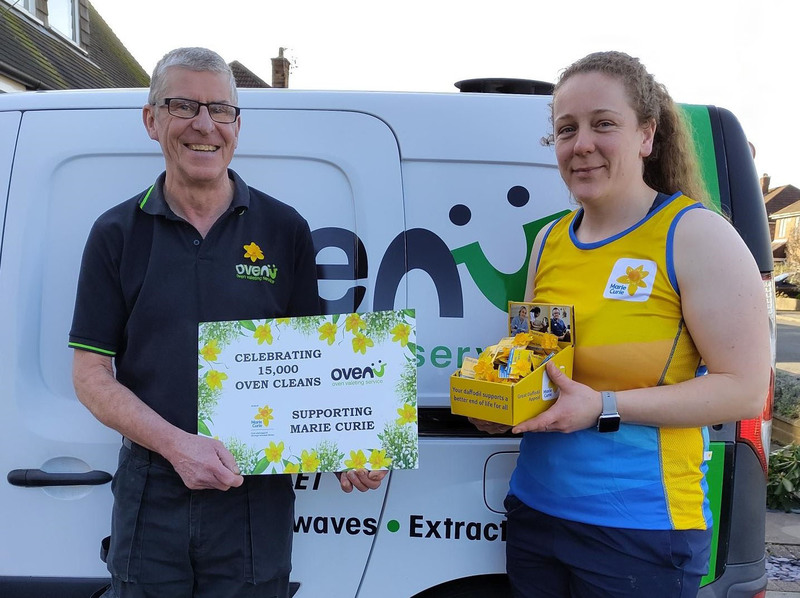 Paul Clark of Ovenu Warrington and daughter-in-law Helen McSweeney-Atkins are ready to raise money for Marie Curie