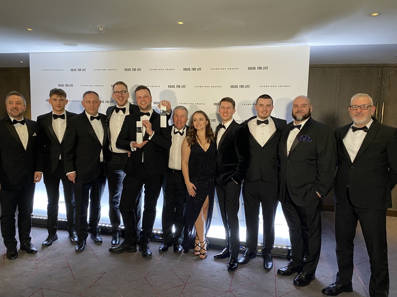 Colleagues from Vertu Volvo Taunton and Vertu Volvo Truro receiving their awards 