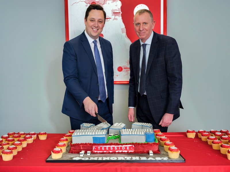 L-R: Tees Valley Mayor Ben Houchen is joined by Gary Oates, GMI's Divisional Manager North East, to formally open the company's new Stockton office  