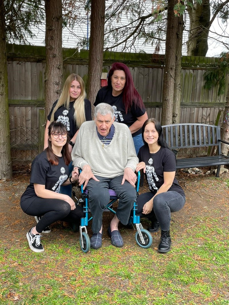 Care workers at Newlands pictured with Alan Farmcombe 