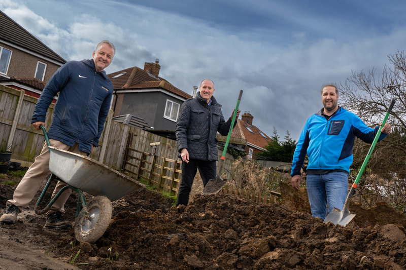(L-R): Peter Scott, Bill Scott, and Paul Connor are working to revive a former allotment to grow vegetables for a community grocery